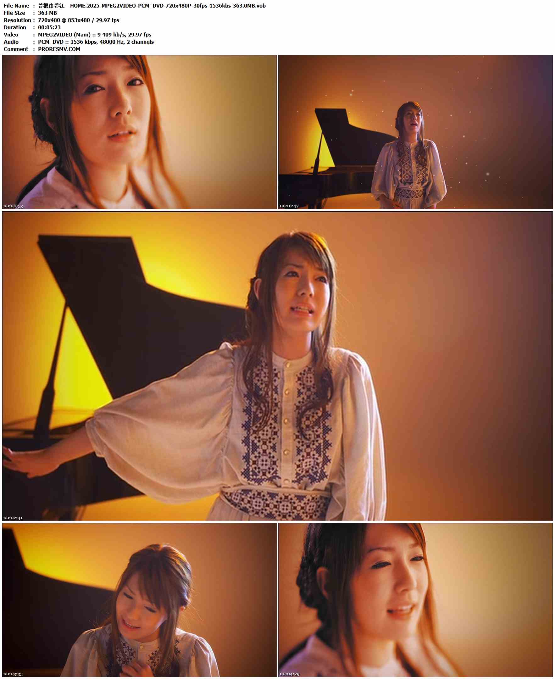 曽根由希江 - HOME.2025-MPEG2VIDEO-PCM_DVD-720x480P-30fps-1536kbs-363.0MB官方MV_高清MV